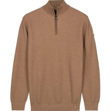 Baileys Trui Half Zip Two-Tone Jacquard Allover Plated Taupe / male