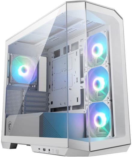 MSI MAG PANO M100R PZ - PC Case - Behuizing - Compatibel voor Micro-ATX, Mini-ITX - Gehard glas - Geen voeding (ATX) - Wit