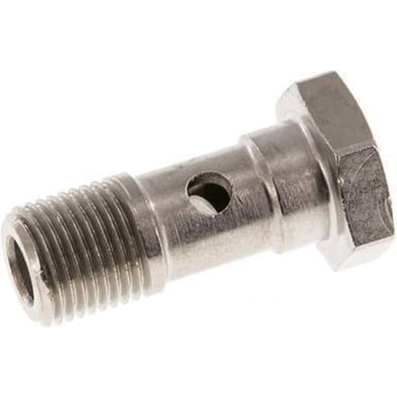 Banjobout 1-weg Vernikkeld Messing G1/8'' buitendraad 24mm [5 Stuks]