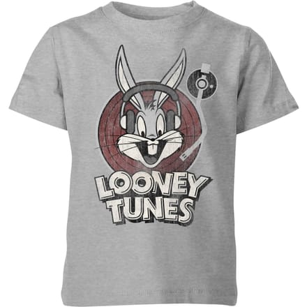 Looney Tunes Bugs Bunny Circle Logo Kinder T-shirt - Grijs - 122/128 (7-8 jaar)