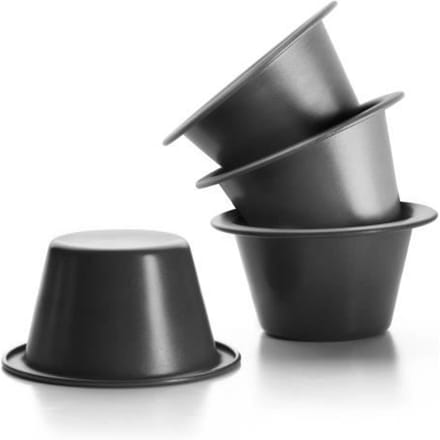 Crème caramelvormen - Ibili - 827800 - Anti-aanbakstaal - Set van 4 - Diameter 8 cm