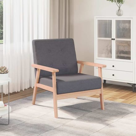 vidaXL - Fauteuil - stof - donkergrijs
