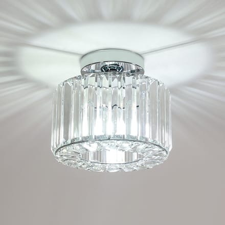 Haobosic Kristallen Langwerpige - Plafondlamp - Chroom - 21 cm - E27