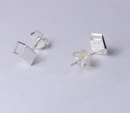 Oorknopjes Zilver - Oorstekers - Studs - Open Kubus