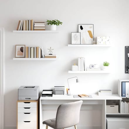 vidaXL - Wandschappen - zwevend - 4 - st - 90x23,5x3,8 - cm - MDF - wit