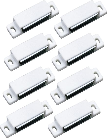 AMIG magneetsnapper/deurmagneet - 8 stuks - wit - 5.6 x 1.5 x 1.4 cm - 5 kg