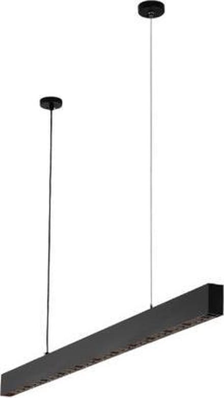 Groenovatie LED Linear Hangarmatuur - 45W - 120cm - Mat Zwart - Warm Wit