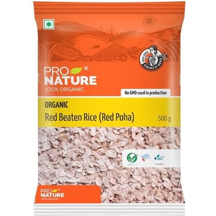 Pro Nature Organic 100% Biologische Rode Gepofte Rijst (Redpoha)500 Gram yellow