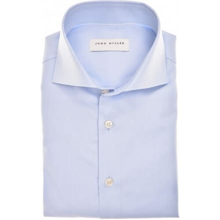 John Miller Overhemd Luxury Solid Color Cotton Non-Iron Licht Blauw / male