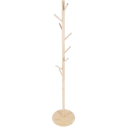 Gemonteerde Houten Jas Hoed Standaard Boom Jas Kleding Verticaal Hanger Rek 8 Haken Type 2 white