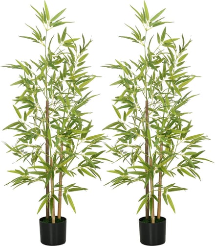 HOMCOM kunstplanten 2 set - kunststof/metaal - 15x15x120 cm - groen