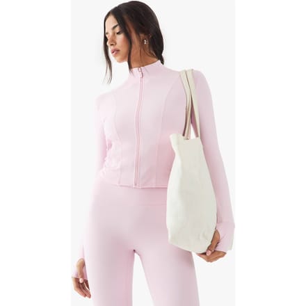 boohoo Dames DSGN Studio Supersoft Sculpt Zip Door Jasje | Pink | Maat: XL