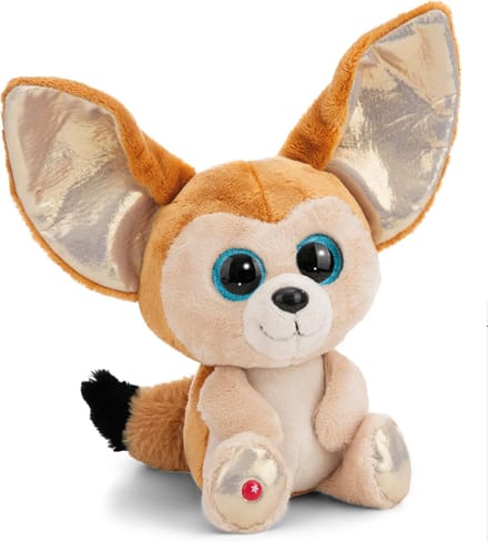 Pluche Vos - Zacht Knuffeldier - Knuffelen en Spelen - Grote Glitterogen - 25cm - Bruin