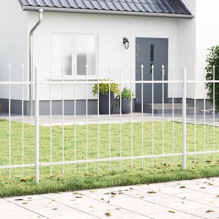 vidaXL - Tuinhek - WOERDEN - 5 - st - 8,5 - x - 0,8 - m - Poedergecoat - staal - Wit