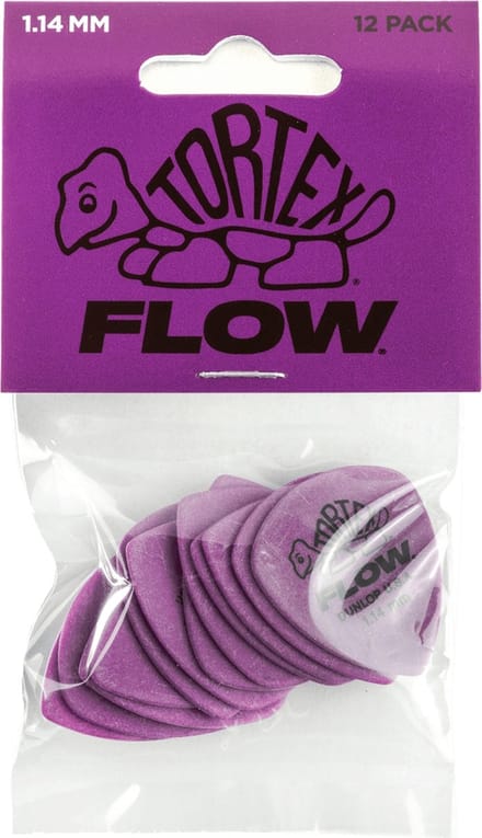 Jim Dunlop Tortex - Plectrums - Flow - 1,14 mm Paars - Player's Pack 12 Stuks