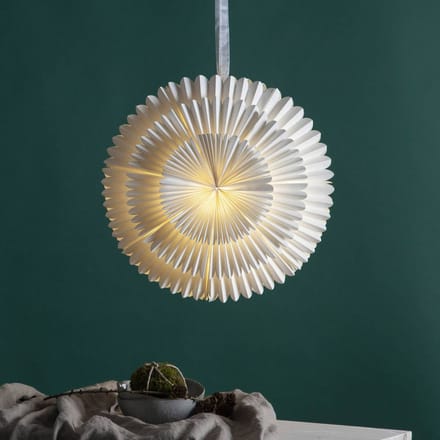 Star Trading Frost lampion / lampenkap - papier - wit - D 50 cm