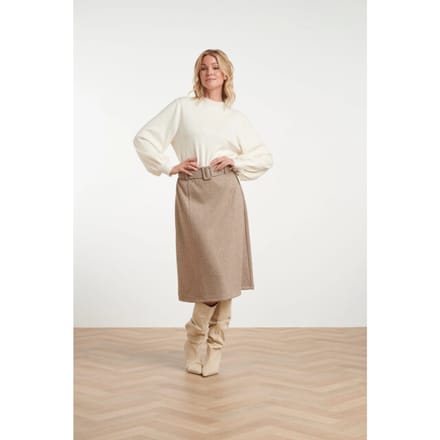 Smashed Lemon Midi rok van geweven stof met visgraatstructuur |