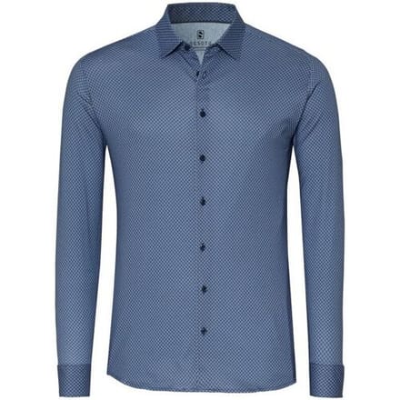 Desoto Overhemd Multi Half Roundings Casual Kent Blauw / male