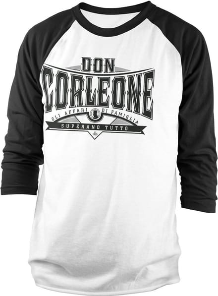 The Godfather Raglan top -L- Don Corleone - Superano Tutto Wit/Zwart