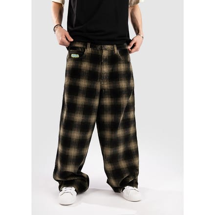 Empyre Ultra Wide Cord Plaid Broek groen