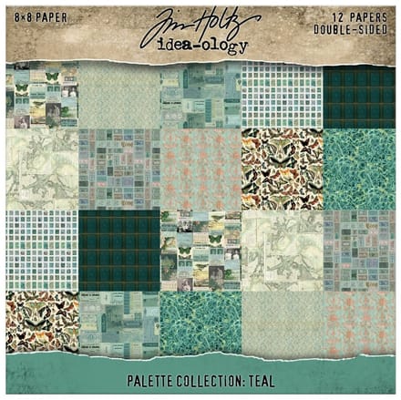 Tim Holtz idea-ology Palette collection teal 8x8 inch