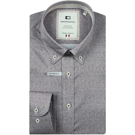 Giordano Overhemd Loretto Satin Stretch Micro Herringbone Donker Bruin / male