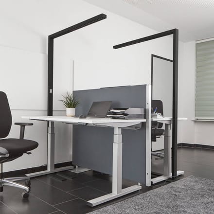 Arcchio LED kantoor vloerlamp Jolinda, zwart, 4000K, sensor