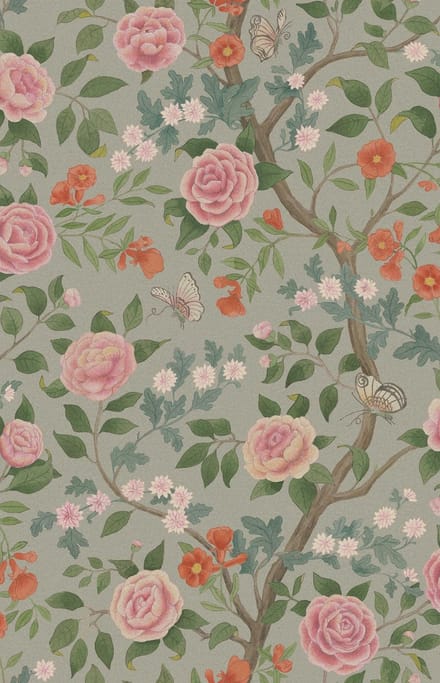 Boråstapeter Vliesbehang 5729 - Orangeri - Botanisch Groen - 49cm x 10.05m