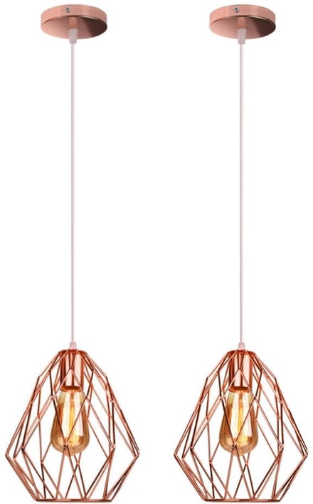 2 Stuks Hanglamp Eetkamer E27 Hanglampen Industrieel Slaapkamer Binnen Plafondlamp Roze