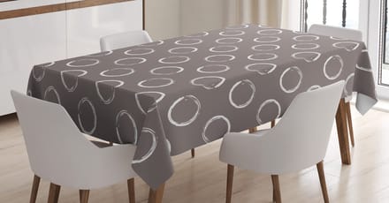 ABAKUHAUS tafelkleed – taupe-wit – 140x170 cm – satijnlook