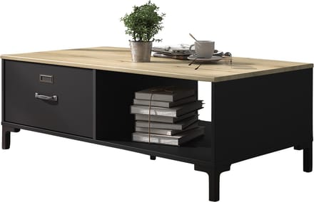 Manchester Salontafel Met Lade - Eikenlook en Zwart