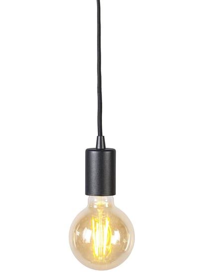 QAZQA Facil 1 - Hanglamp - 1 lichts - 45 mm - zwart