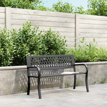vidaXL - Tuinbank - 120 - cm - staal - zwart
