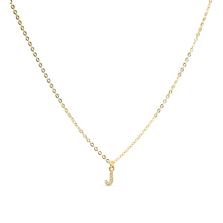 Collier Luxenter avec Zirconia brillant finition or 18k - Alphabet J