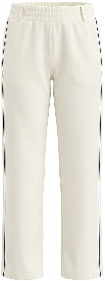 Laurasøn - Dames - Wijde jersey broek elastische tailleband - Roomwit - Maat 56+