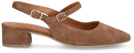 No Stress - Dames - Bruine leren slingbacks - Maat 41