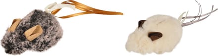 Flamingo Kattenspeelgoed Pluche Muis - grijs - 55 x 3.5 x 20 cm