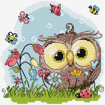Luca-S Happy Owl borduren (pakket) B1401
