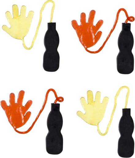 Sticky Hands met Handvat | Rood & Geel | 4 Plakhanden