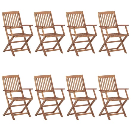 vidaXL - Opklapbare - stoelen, - 8 - stuks, - van - massief - acaciahout