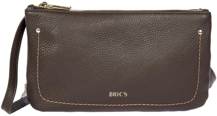 BRIC'S Leren schoudertas Gondola Violetta Shoulderbag Ebony donkerbruin