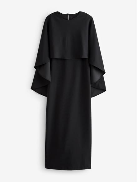 Next - Dames - Lange jurk met cape - Zwart