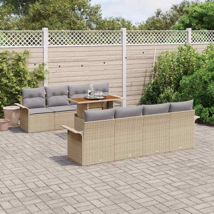 vidaXL - Tuinbank - Set - 7 - st - Beige - en - Lichtgrijs - 100 - x - 55 - x - 73 - cm