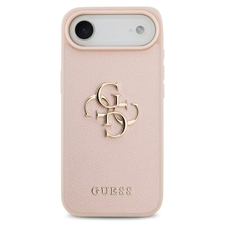 Guess Back Cover - iPhone 17 Air - Roze - Reliëfleerlook - Verhoogde Randen