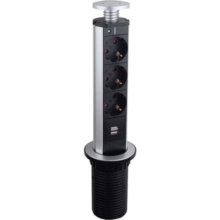 LEDmaxx TSD001 Stekkerdoostoren 3-voudig Aluminium, Zwart 1 stuk(s)