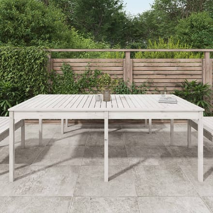 vidaXL - Tuintafel - 203,5x100x76 - cm - massief - grenenhout - wit