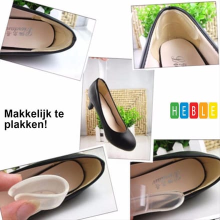 *** 4 Stuks Inlegzool - Hielbeschermer - Blaren - Siliconen - Pumps - Hakken - van Heble® ***