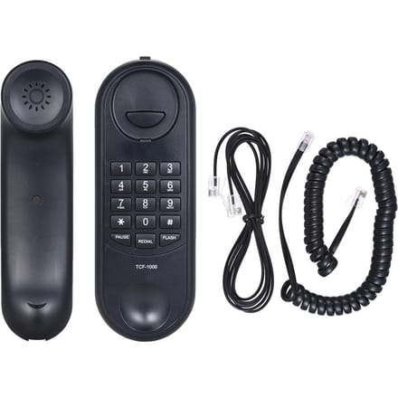 Vast telefoonbureau Thuistelefoonbureau Hotelbar Callcenter Wandmontage zwart