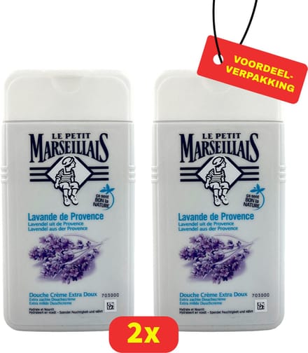 Le Petit Marseillais - Lavendel extra zachte douchecrème - hydraterend - 2x - Voordeelverpakking!