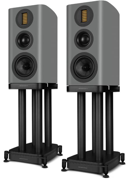 Wharfedale EVO 5.2 Boekenplank Speakers met stands - Hifi Stereo Set - Passieve Speaker - 3-Weg Luidsprekers - Grijs